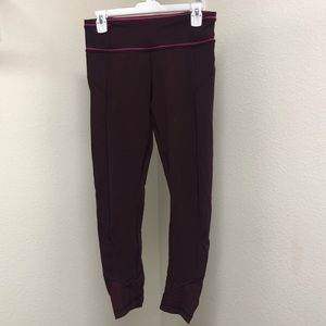 lululemon athletica maroon leggings